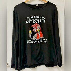 Unbranded women’s black graphic long sleeve tee 1X